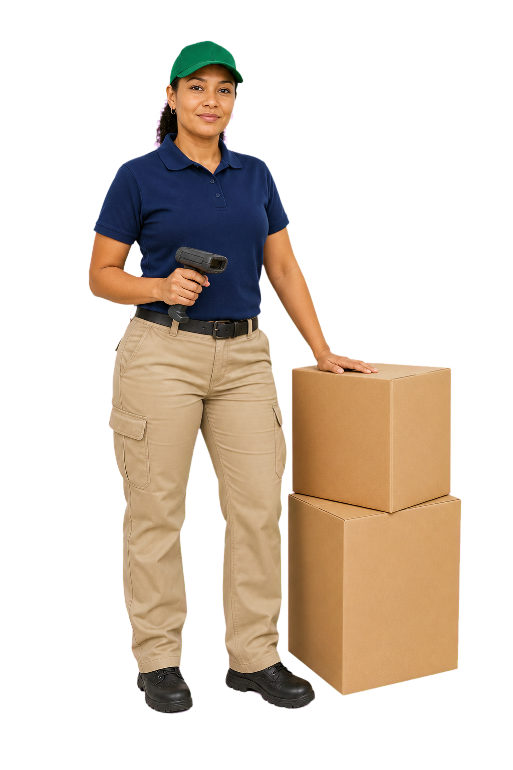 Warehouse lead beside cap cartons
